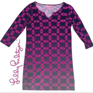 lilly pulitzer get happy frog theme dress Pima cotton pink and purple XS